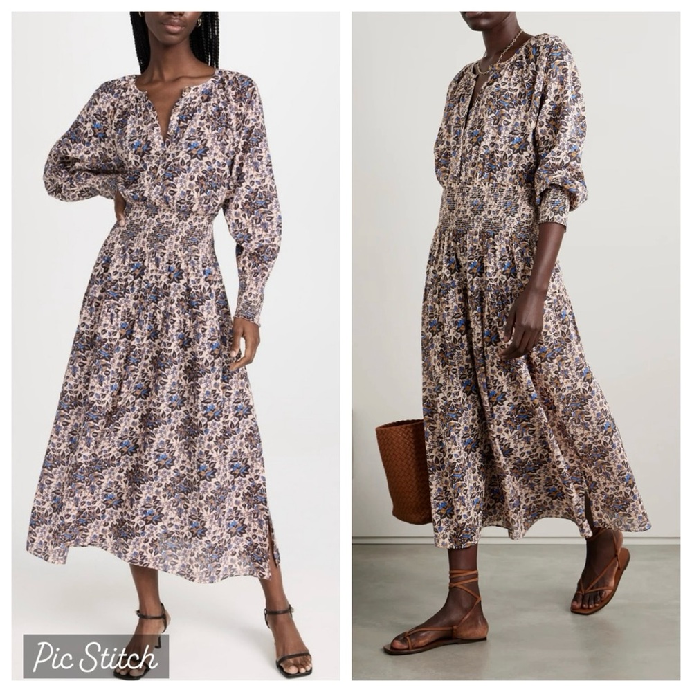 APIECE APART La Ventura shirred floral-print organic cotton-voile dress - Picture 2 of 14